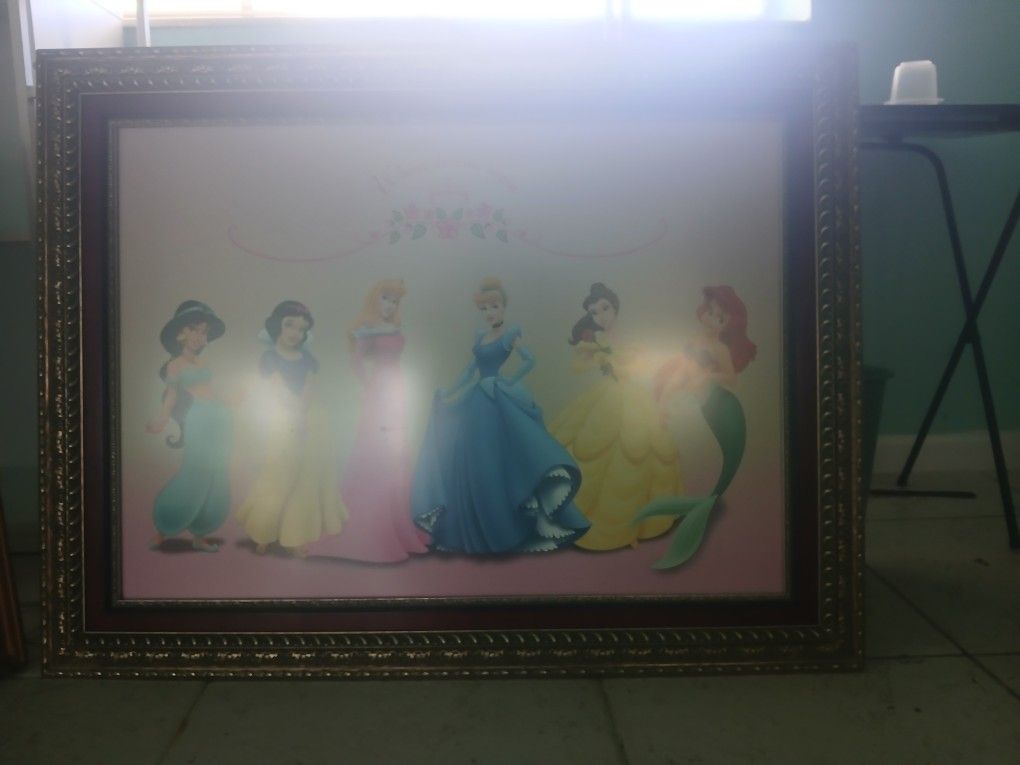 Princess LARGE Picture With Frame 