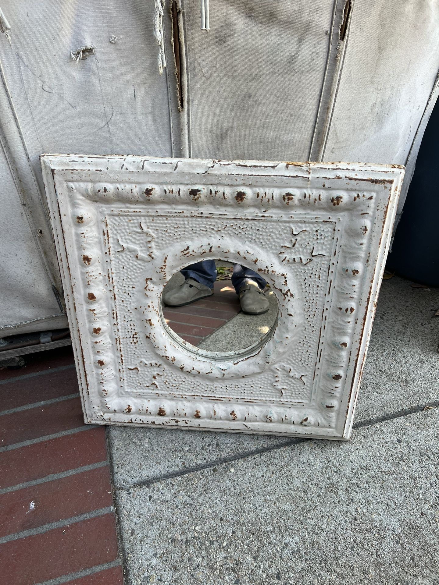 Antique Ceiling Tin Mirror