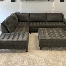 Dark Grey Sectional With Chaise