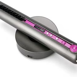 Cordless flat iron, mini hair straightener and curling iron for on-the-go use/Plancha plana inalámbrica, mini alisadora de pelo y rizador para sobre l