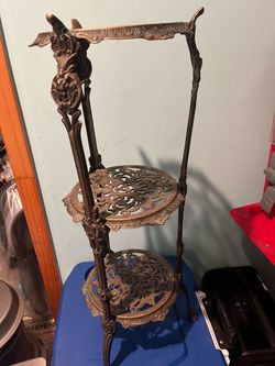 Vintage Victorian 3 Tier Brass Plant Stand