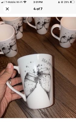 Happy New Year Coffee Mugs Set Of 8