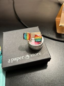  Rainbow Glitter Large Stud Earrings 