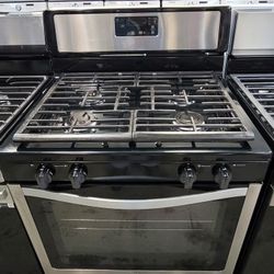 Whirlpool 4 Burner 30" Wide Apartment Size Stainless Steel Gas Stove Range Estufa 