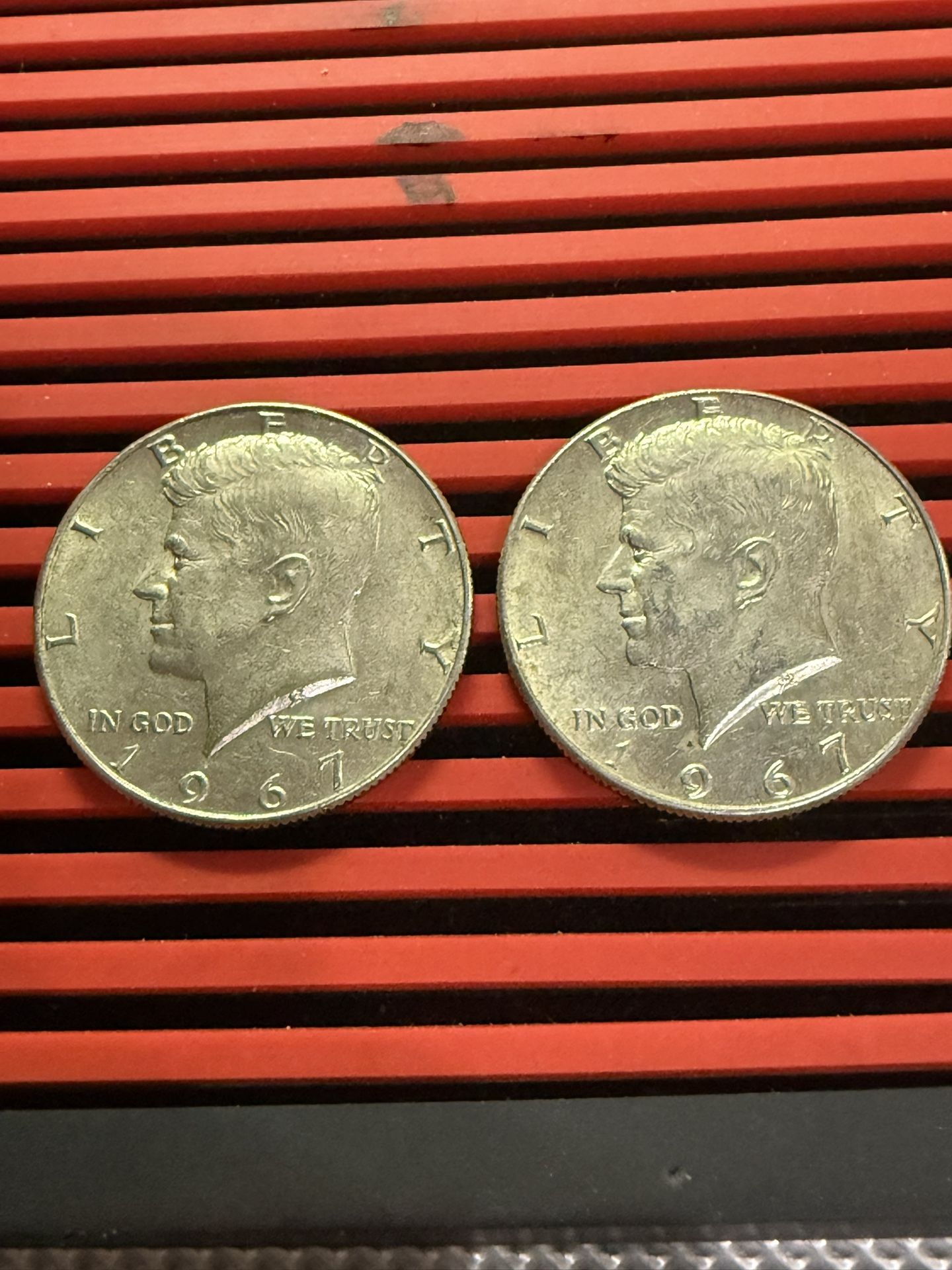 2 - 1967 Kennedy Half Dollar Coins 