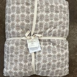 King Size Bed Floral Block Print Quilt