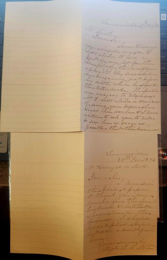 X2 1892 Summerville, SC Letters ($15 For Both)