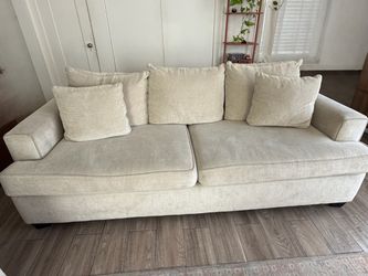 Beige fabric couch set