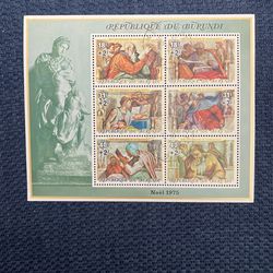 Stamps Burundi: 1975 500th Anniversary of Michelangelo Airmail Mini-Sheet (C230c) MNH