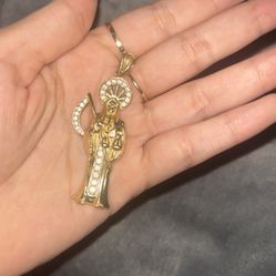 14k Santa Muerte Pendant 