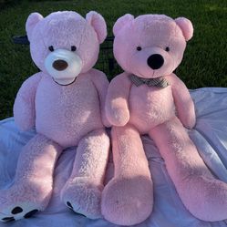 2 Pink Teddy Bears 4 Feet Tall Each, $100 For Both 