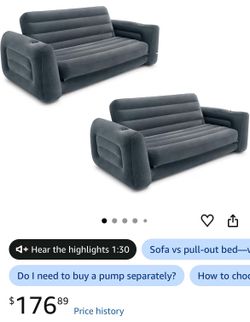 Intex 2-in-1 Inflatable Pull-Out Sofa & Queen Air Bed