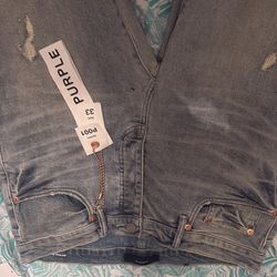 Men purple jeans size 33(skinny)