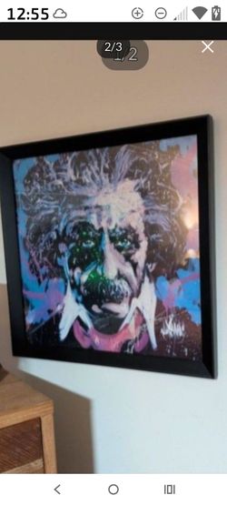 Very Unique! 26 X 26 Albert Einstein Picture In Frame