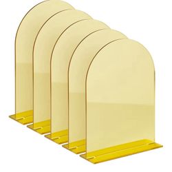 Gold Mirror Arch Acrylic Sign with Stand | 5 Pack Blank Gold Arch Acrylic Table Signs with Base for DIY You can customize with vinyl or I include a gl