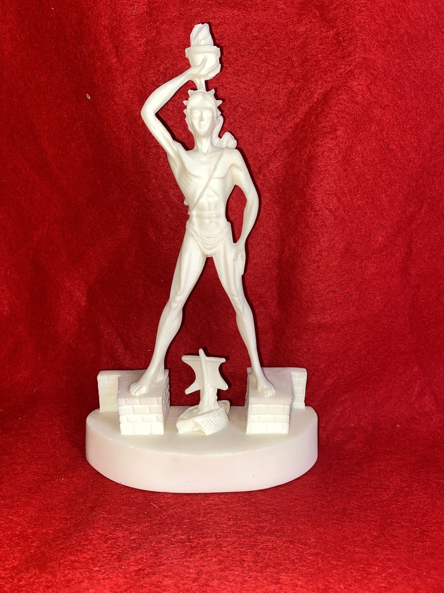 Vintage 7.5 Inch x 4 Inch Greek Alabaster Colossus Of Rhodes Imported From Greece (2 available)