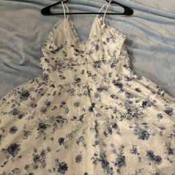 Blue And White Floral Dress
