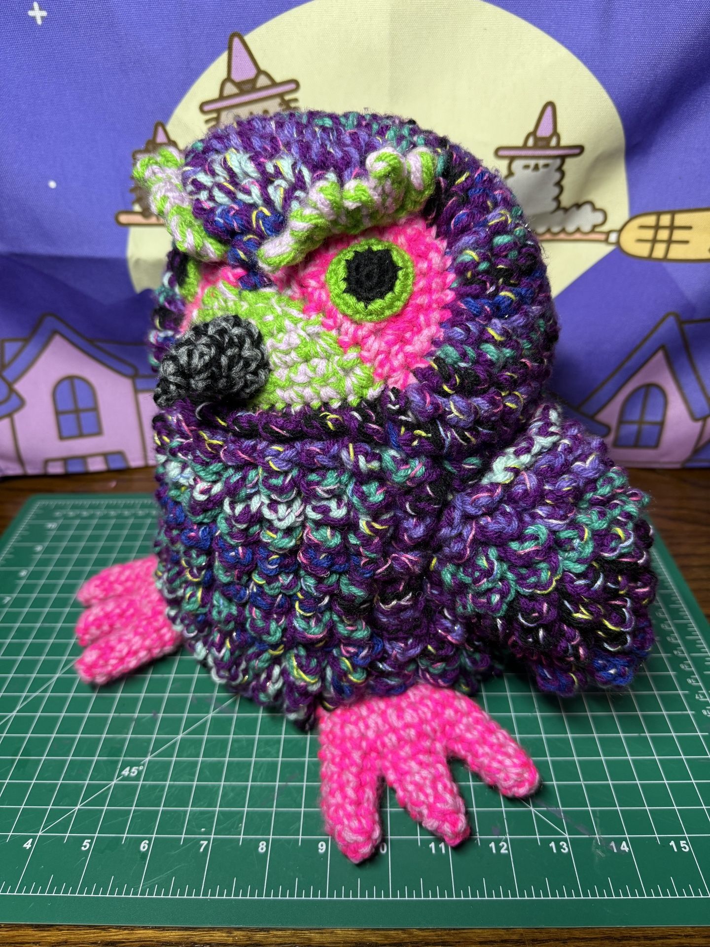 Large Crocheted Great Horned Owl Plushie