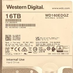 7200 RPM WDC 16TB 6Gb/s 3.5” Hard Drive 