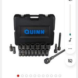 Quinn 21pc  3/4 Ratchet And Deep Impact Socket Set