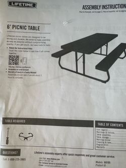 Lifetime 6’ Picnic Table Models: 60105