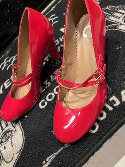 Ruby Red Patent Leather Mary Janes Size 10