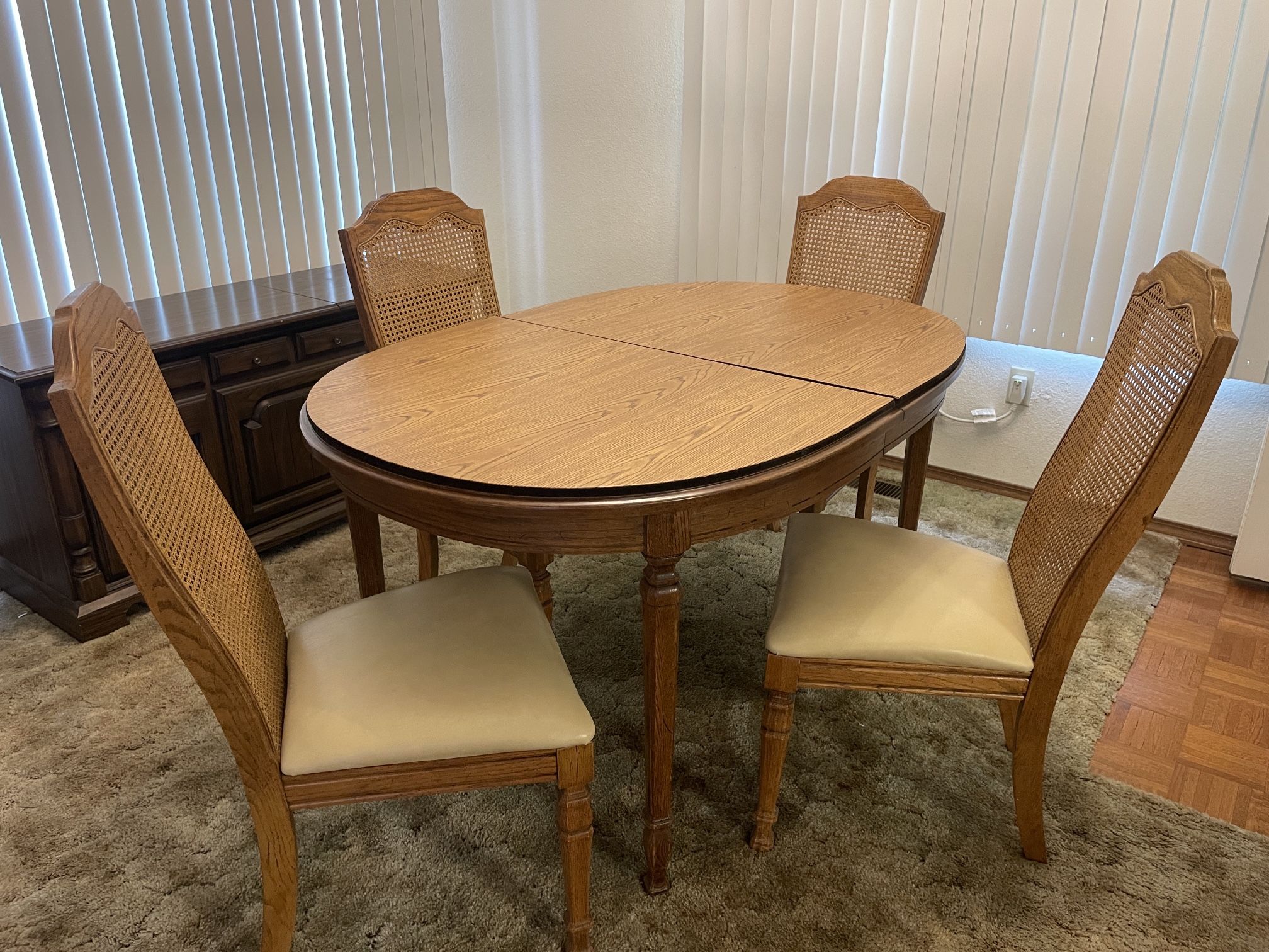 Mint Condition Oak Table And Chairs