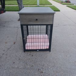 Dog Crate End Table  With Storage Console