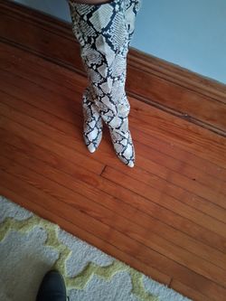 Over the knee snake skin boots size 9