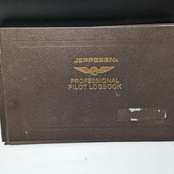 Jeppesen Professional Pilot Logbook - Classic Brown Leatherette Cover, Unused

