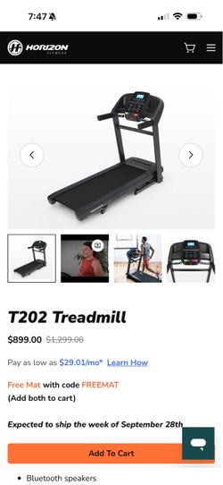 Horizon T202 Treadmill