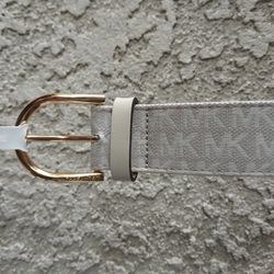Michael Kors Women's White Belt Logo Size L