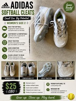 Adidas Softball Cleats Women's Size 2