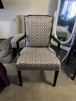 Arm Chair. - Plum & Lavender & Grey W/black Frame