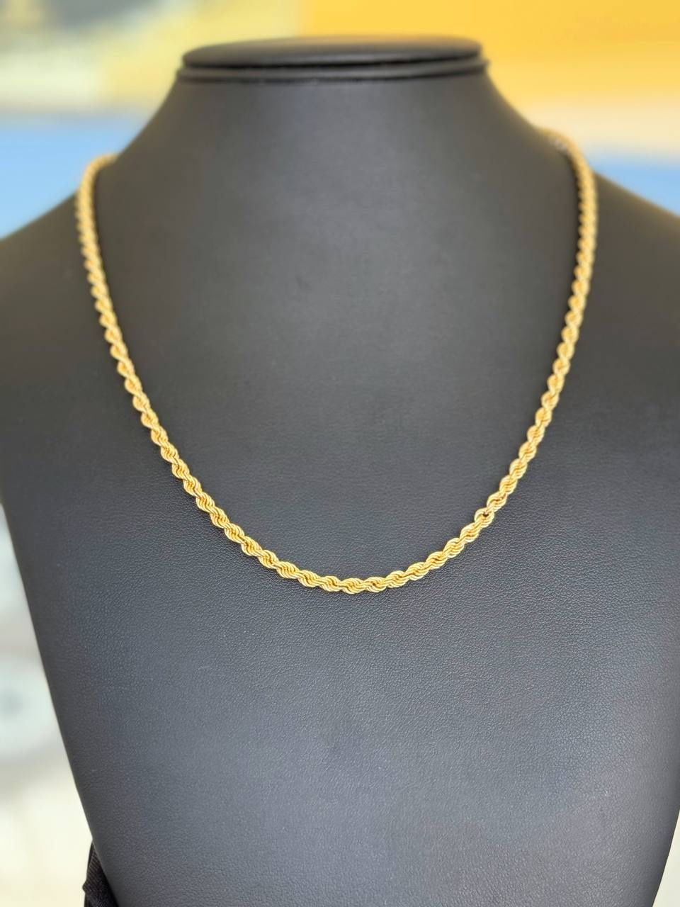 14k solid yellow gold rope 20β chain necklace 3.55mm