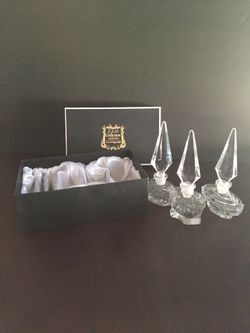 C.I.O. Collection Czech Republican Crystal Perfume Bottles Set Of 3