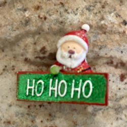 Vintage Funny HO-HO-HO Santa Claus Christmas Brooch