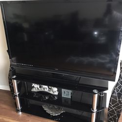 Vizio 55 Inches Tv With Stand And 2 Side Ceramic Pot