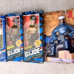 Four GI Joe Hall of Fame 1990’S Combat Action Figures Brand New Sealed