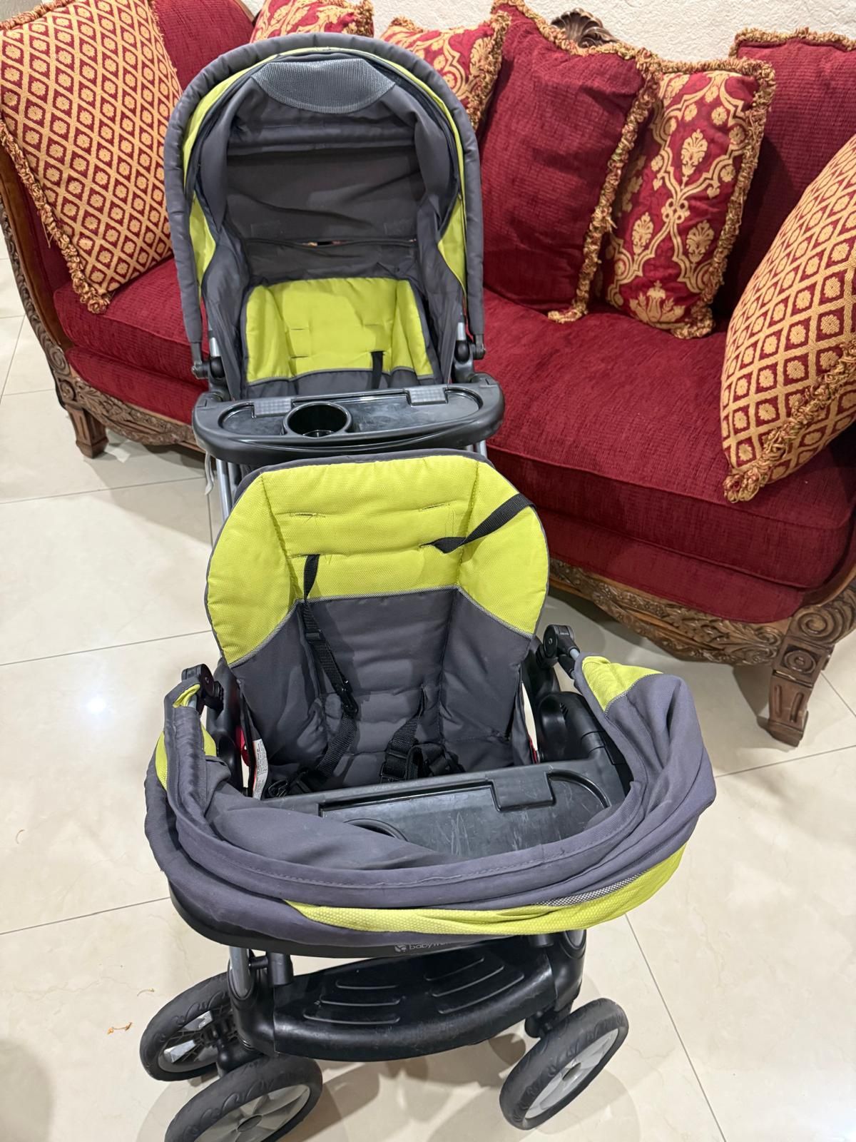 Sit And Stand Green Double Stroller