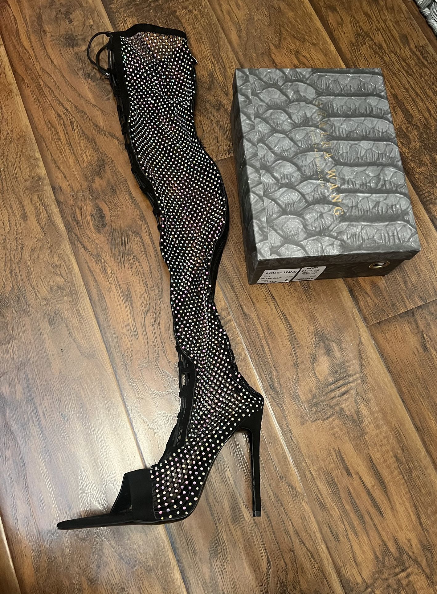 Rhinestone Thigh High Boots