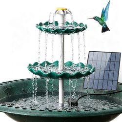 AISITIN 3 Tiered Bird Bath with
3.5W Solar Pump, DIY Solar Fountain Detachable and
Suitable for 5×7 Ft Vintage Grey Area Rugs