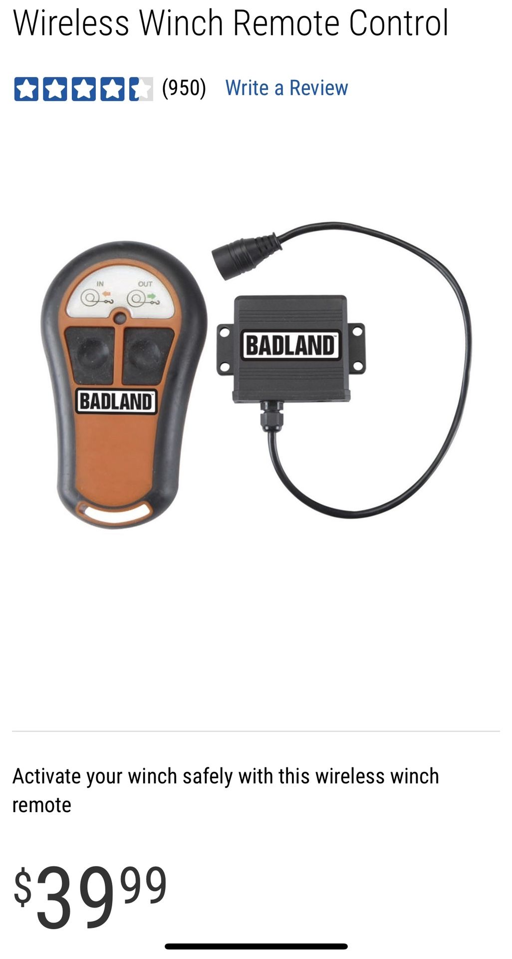 12,000 Lbs BADLAND Winch NEW IN BOX! (please read the "Entire