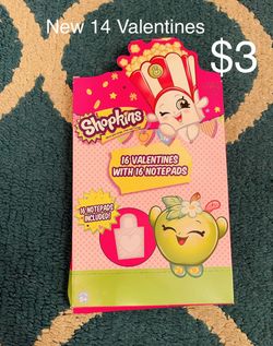 $3 SHOPKINS SHOPKIN KIDS GIRLS FRIENDS SCHOLL CLASSMATES SCHOOL PARTY VALENTINES DAY CARD CARDS BOX NEW 14 LEFT NICE CUTE 