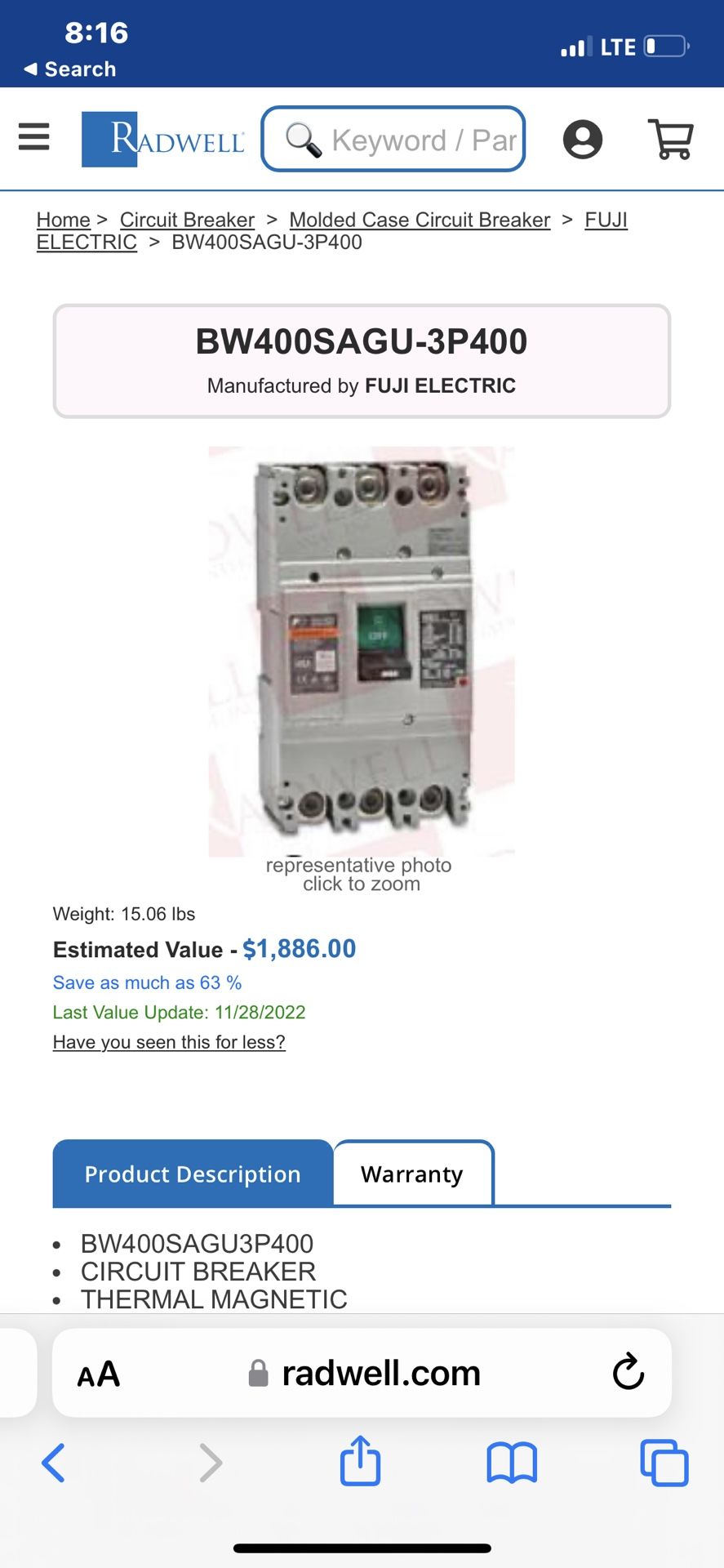 400amp 3 Phase Breaker
