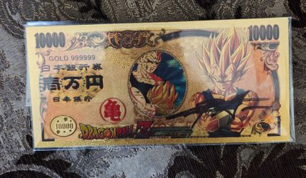 Dragon Ball Z Gold Foil Novelty Banknote (signed)
