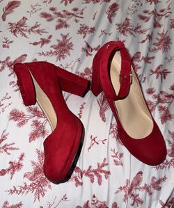 Red Suede High Heels