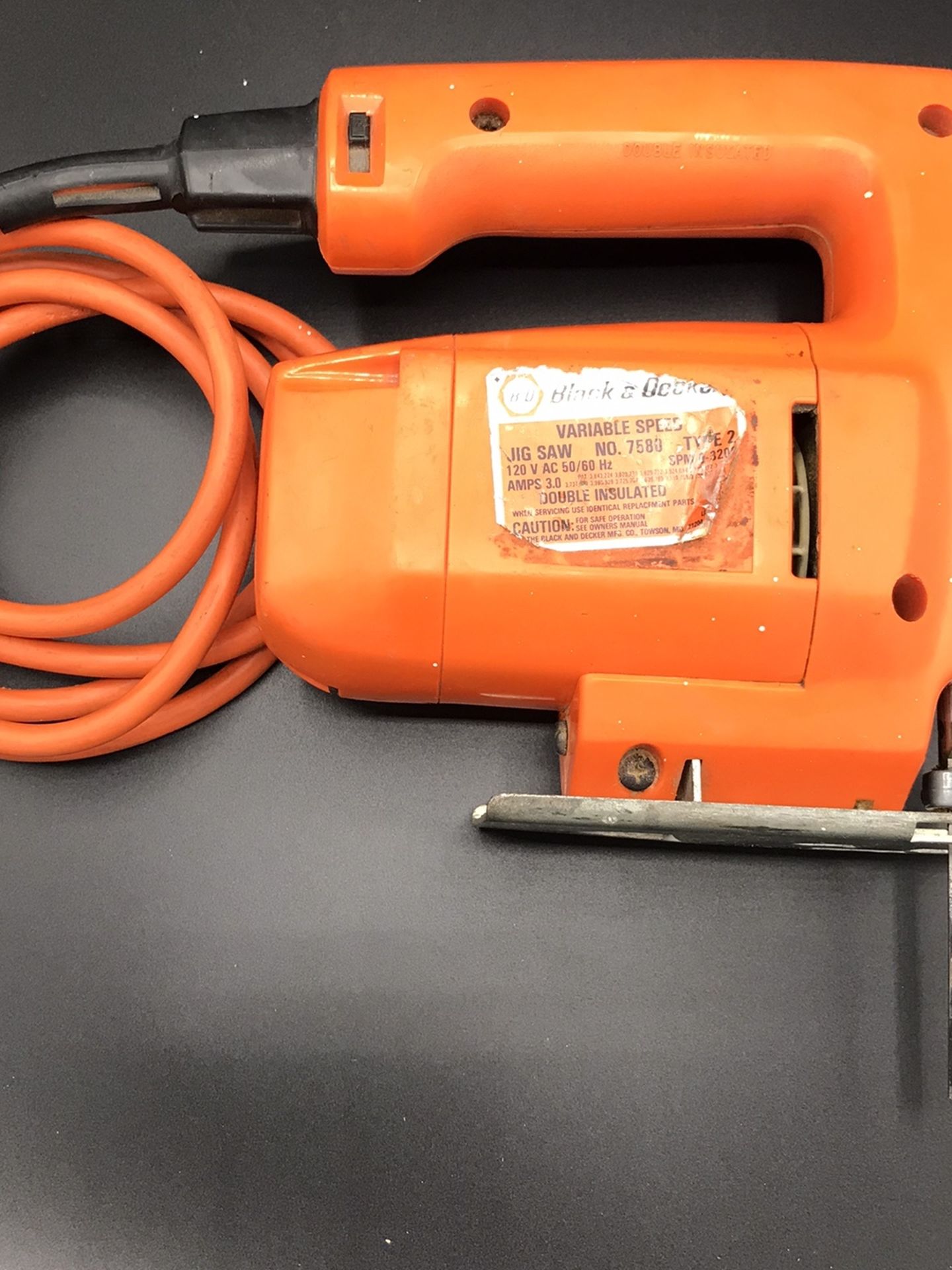 Black and decker variable speed 7580 jigsaw made in the USA tested works