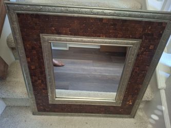 Wall Mirror with  Silver Mosaic Frame