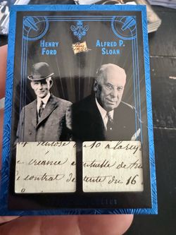 Henry Ford & Alfred P. Sloan – Dual Handwritten Relic /50 – Pieces of the Past Roaring Twenties